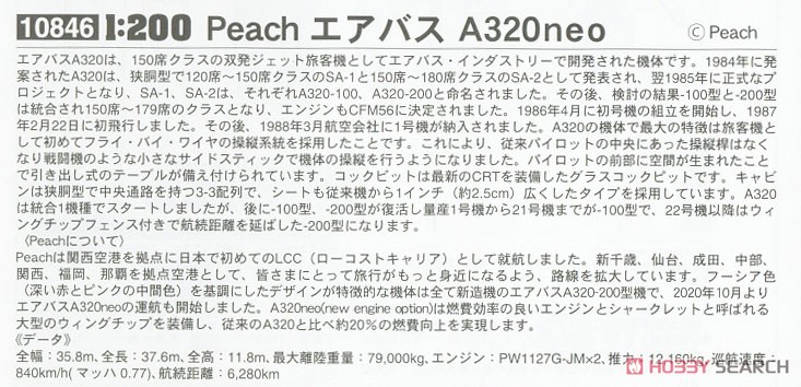 Peach エアバス A320neo (プラモデル) 解説1