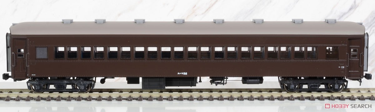 1/80(HO) J.N.R. Passenger Car Series SUHA32 Type SUHAFU32 Arch Roof, J.N.R. Grape Color #2, Prototypal Door (SG) (Model Train) Item picture1