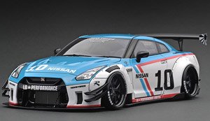 LB-Works Nissan GT-R R35 type 2 White / Blue (Diecast Car)