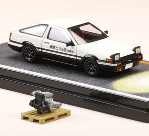 Toyota Sprinter Trueno GT APEX (AE86) Initial D Open Headlight w/4A-GE Display Model (Diecast Car)