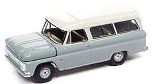 1966 シェビー サバーバン グレー/ホワイトルーフ (ミニカー)