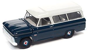 1966 Chevy Suburban Dark Blue / White Roof (Diecast Car)
