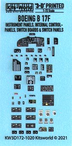 WW.II B-17F フライングフォートレス フルコクピット・インテリア ディテールアップ 3Dデカール (プラモデル)