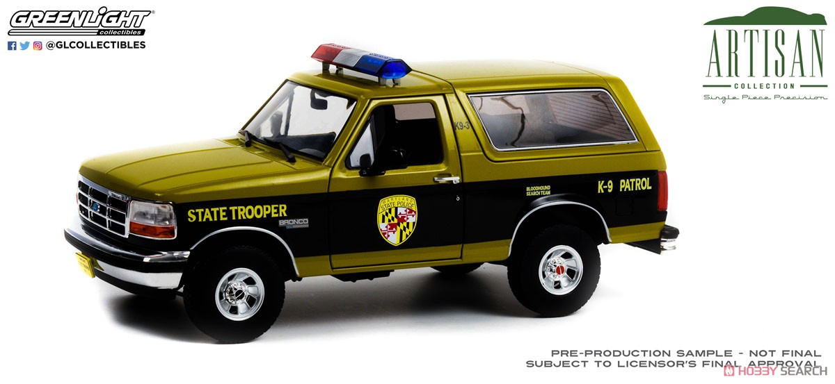 1996 Ford Bronco - Maryland State Police State Trooper - Bloodhound Search Team K-9 Patrol (ミニカー) 商品画像1