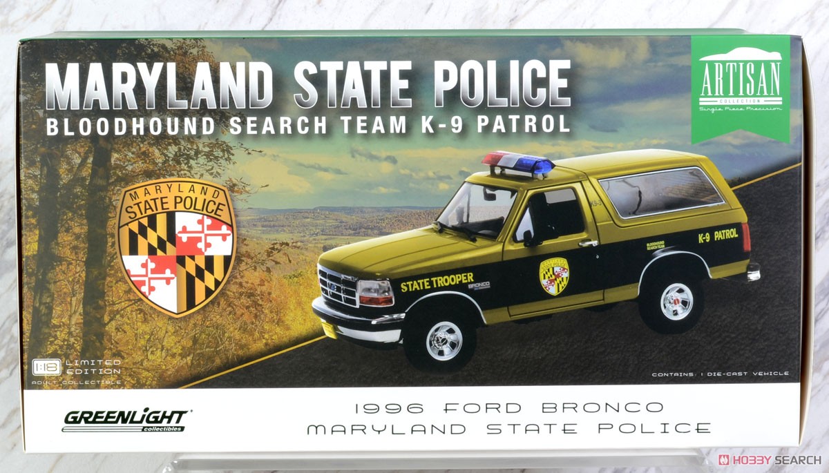 1996 Ford Bronco - Maryland State Police State Trooper - Bloodhound Search Team K-9 Patrol (ミニカー) パッケージ1