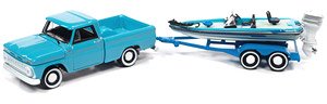 1965 シェビー ステップサイド ターコイズ & バス ボート ターコイズ (ミニカー)