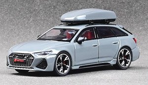 アウディ RS 6 アバント グレー w/ルーフボックス (ミニカー)