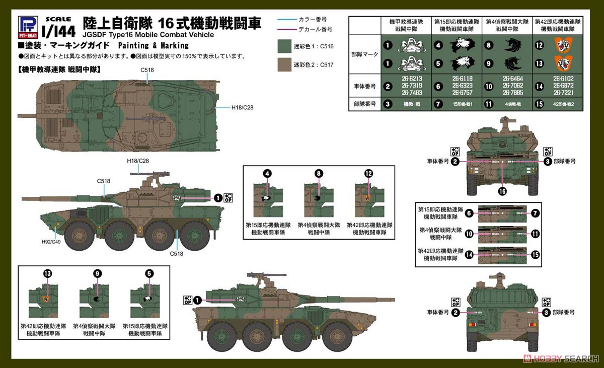 陸上自衛隊 16式機動戦闘車 (3両入) (プラモデル) 塗装1