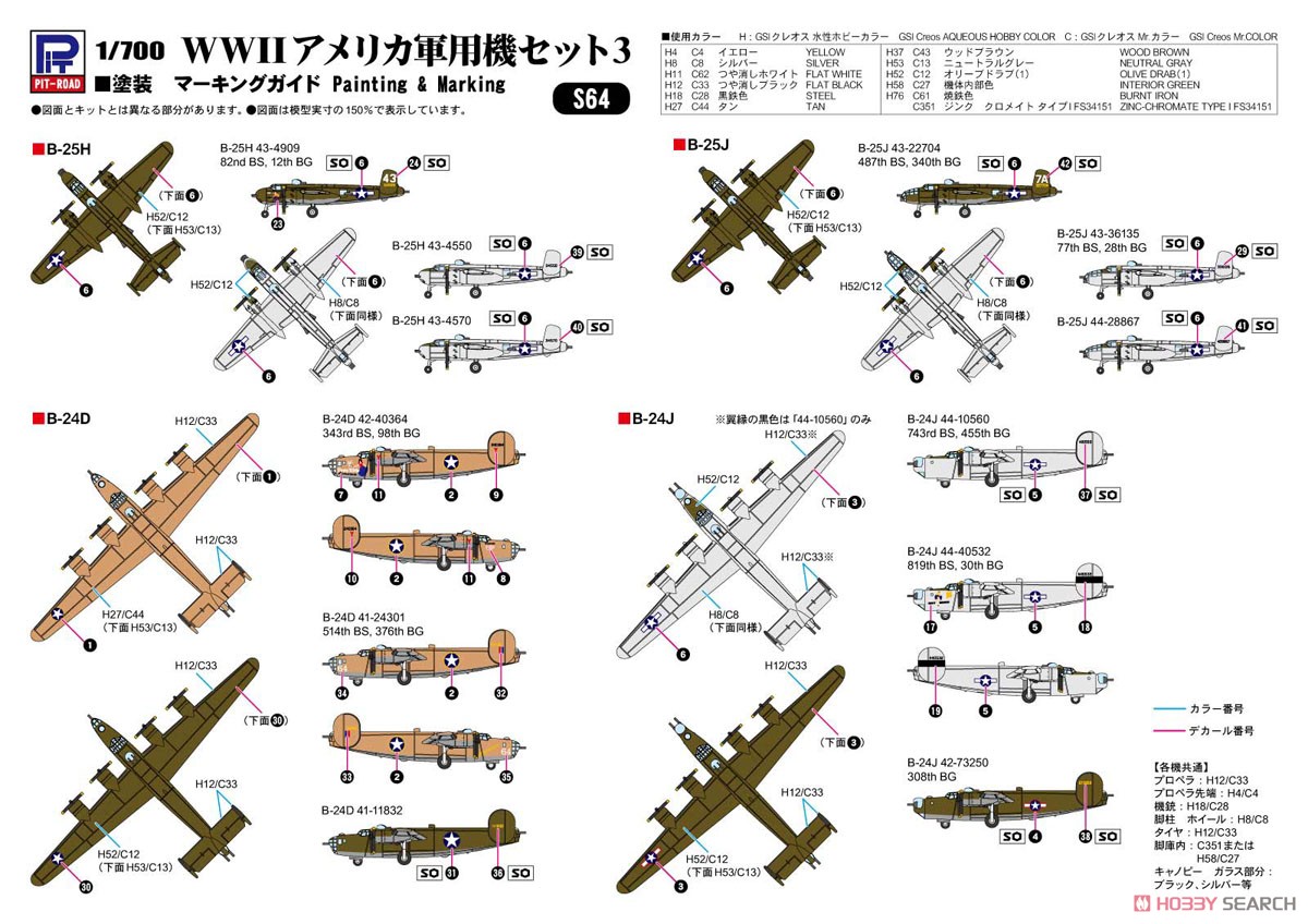 WWII アメリカ軍用機セット 3 (プラモデル) その他の画像1