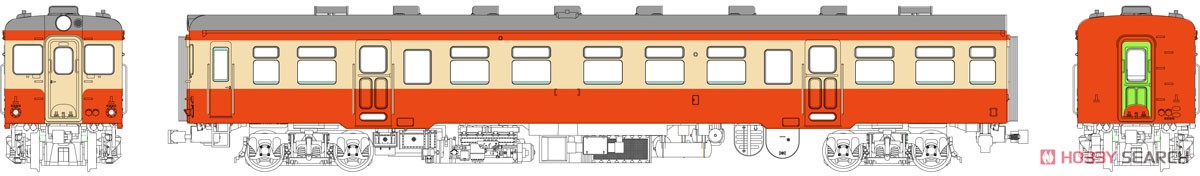 1/80(HO) KIHA25 Double Window (Vermilion, Cream) DT22 Bogie, w/Motor (Pre-colored Completed) (Model Train) Other picture1