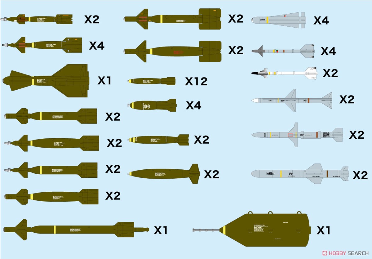 航空武装シリーズ 現用航空機用 ウェポンセット2 誘導爆弾 ＆ ミサイル `70～ (プラモデル) その他の画像1