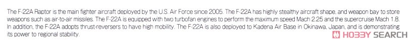 アメリカ空軍 戦闘機 F-22A ラプター `嘉手納AB` (プラモデル) 英語解説1