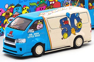 Toyota Hiace Widebody Mr.Men Little Miss 50th Anniversary With metal oil can (ミニカー)