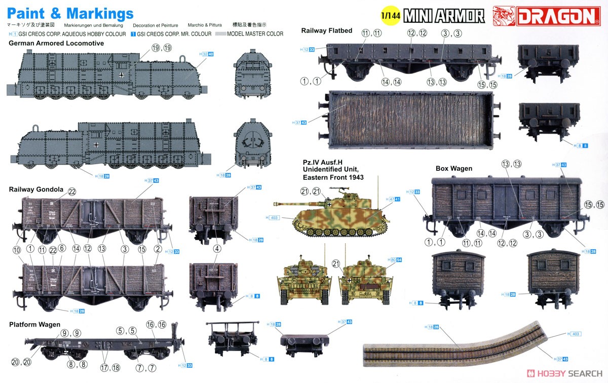 WW.II ドイツ軍 装甲蒸気機関車と貨車ユニット & IV号戦車H型 (プラモデル) 塗装1