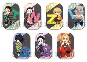 Trading Square Can Badge [Demon Slayer: Kimetsu no Yaiba] Alphabet Ver. (Set of 7) (Anime Toy)