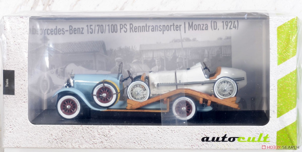 MB 15/70/100 PS レーストランスポーター ＆ モンツァ 1924 ホワイト (ミニカー) パッケージ1