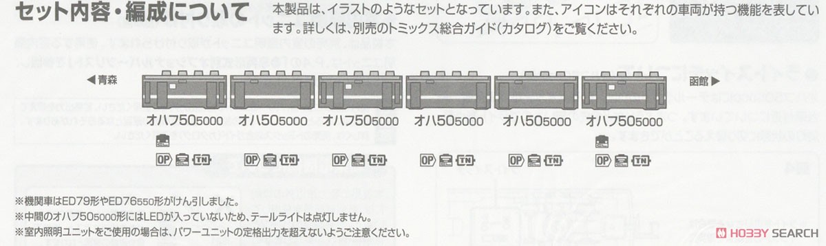 JR 50-5000系 客車セット (6両セット) (鉄道模型) 解説4