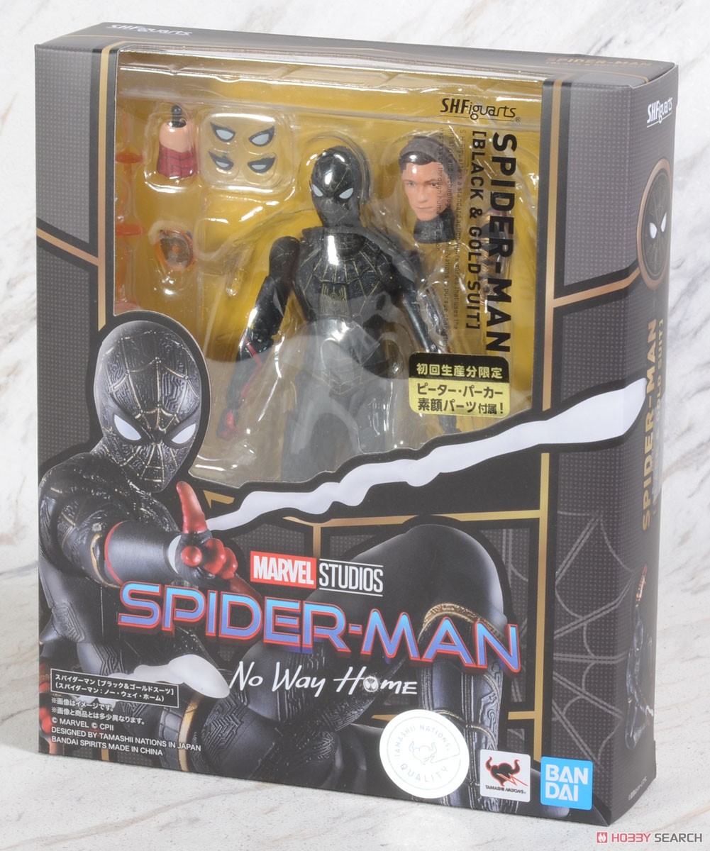 S.H.フィギュアーツ スパイダーマン［ブラック＆ゴールドスーツ］(スパイダーマン：ノー・ウェイ・ホーム) (完成品) パッケージ1