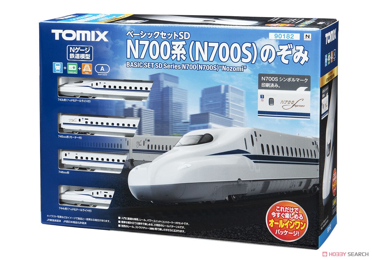Basic Set SD Series N700 (N700S) `Nozomi` (4-Car Set) (Track Layout Pattern A) (Model Train) Package2