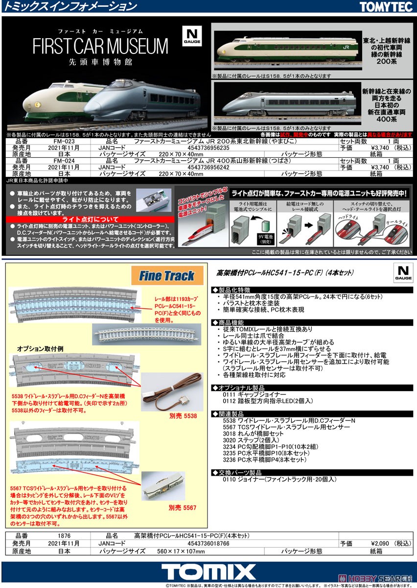 Fine Track 高架橋付PCレール HC541-15-PC (F) (4本セット) (鉄道模型) 解説1