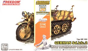 WW.II German Sdkfz.2 Kettenkraftrad & Driver Figure Set (Plastic model)