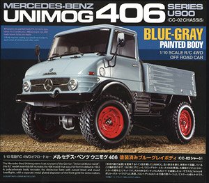 メルセデス・ベンツ ウニモグ 406塗装済みブルーグレイボディ (CC-02シャーシ) (ラジコン)
