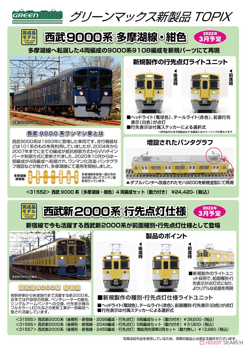 西武 9000系 (多摩湖線・紺色) 4両編成セット (動力付き) (4両セット) (塗装済み完成品) (鉄道模型) その他の画像4