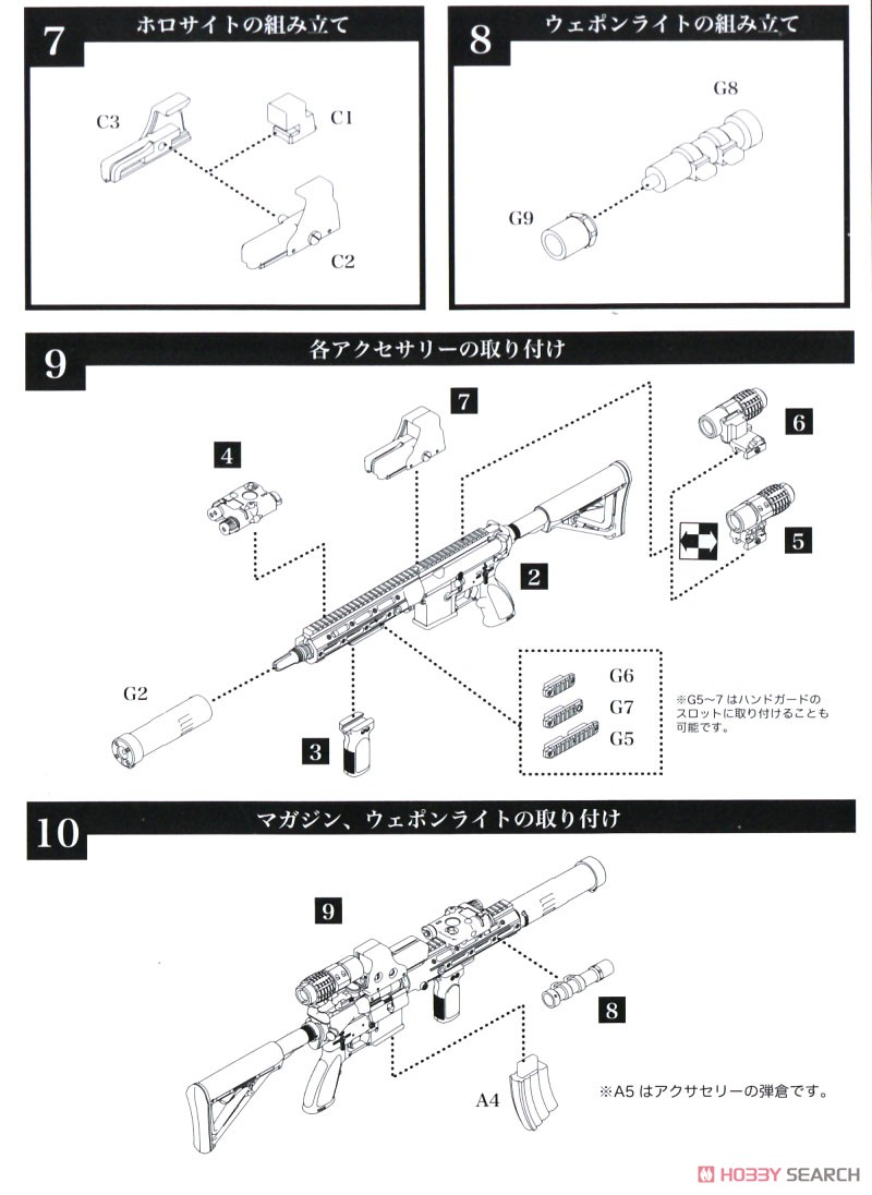 1/12 Little Armory (LA075) 416Dタイプカスタム (プラモデル) 設計図2