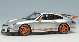 Porsche 911 (997) GT3 RS 2007 Arctic Silver/Orange Livery (Diecast Car)