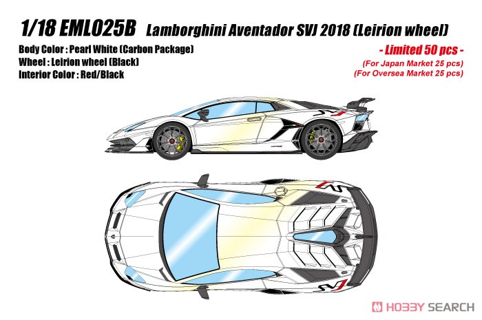 Lamborghini Aventador SVJ 2018 パールホワイト (ミニカー) その他の画像1