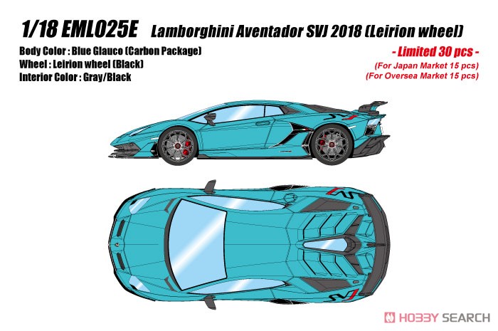 Lamborghini Aventador SVJ 2018 Blue Glauco (Diecast Car) Other picture1