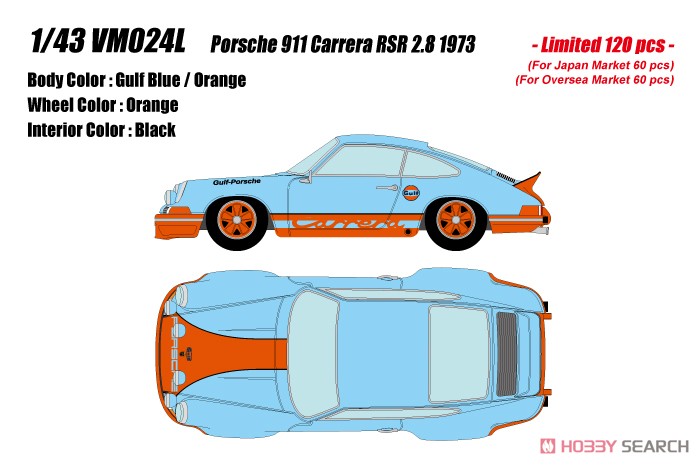 Porsche 911 Carrera RSR 2.8 1973 ガルフブルー/オレンジ (ミニカー) その他の画像1