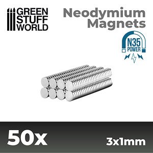 Neodymium Magnets 3x1mm - 50 Units (N35) (Material)
