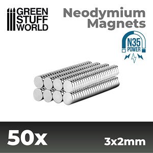 ネオジム磁石 3x2mm - 50個入 (N35) (素材)