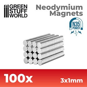 Neodymium Magnets 3x1mm - 100 Units (N35) (Material)