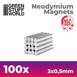 Neodymium Magnets 3x0`5mm - 100 Units (N52) (Material)