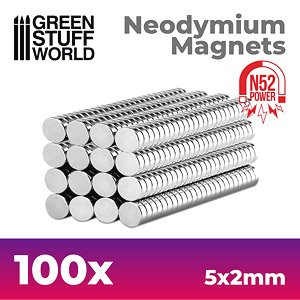 ネオジム磁石 5x2mm - 100個入 (N52) (素材)