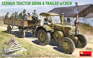 German Tractor D8506 & Trailer w/Crew (Plastic model)