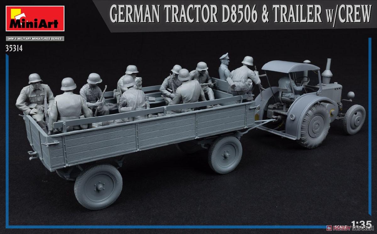 German Tractor D8506 & Trailer w/Crew (Plastic model) 商品画像10