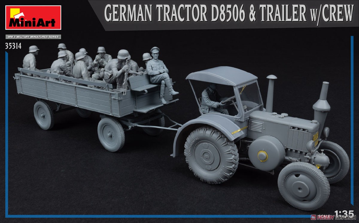 German Tractor D8506 & Trailer w/Crew (Plastic model) 商品画像13