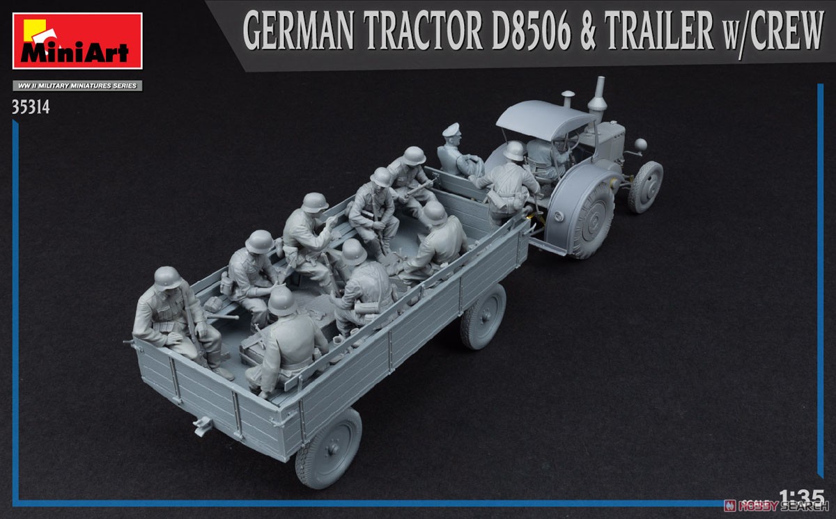 German Tractor D8506 & Trailer w/Crew (Plastic model) 商品画像14