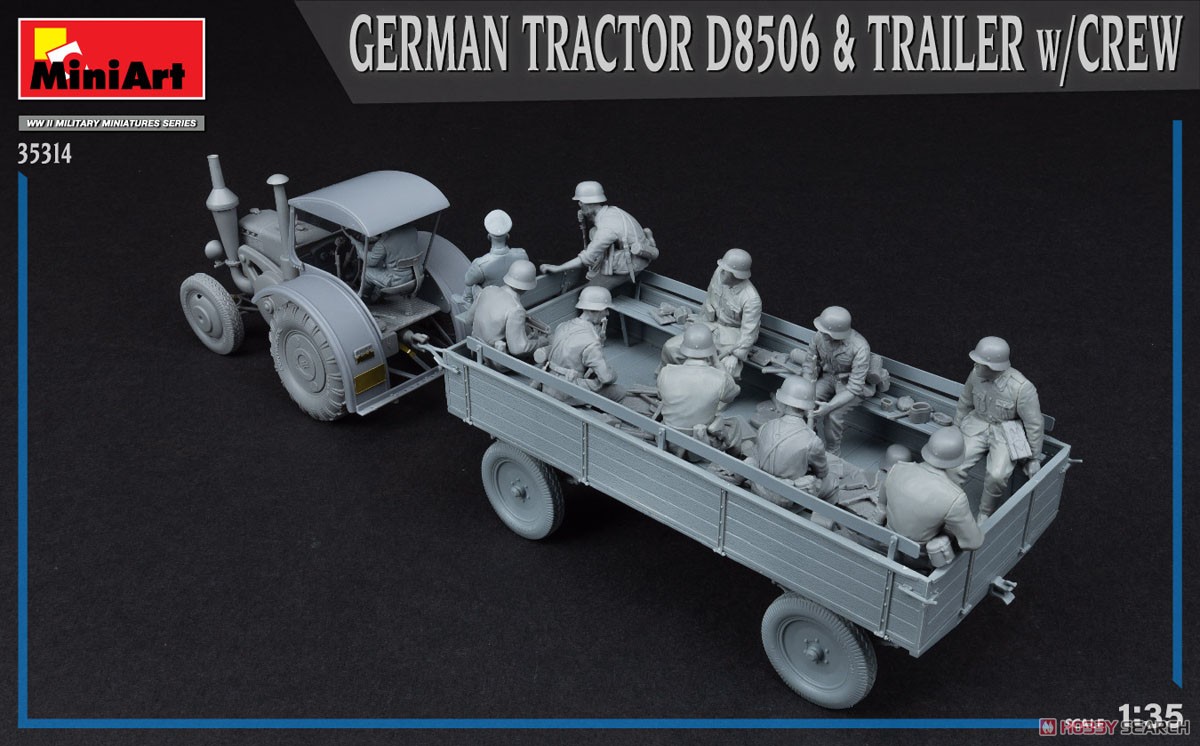 German Tractor D8506 & Trailer w/Crew (Plastic model) 商品画像15 Modal