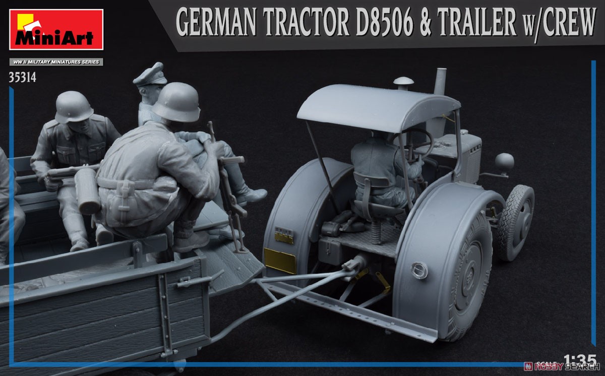 German Tractor D8506 & Trailer w/Crew (Plastic model) 商品画像2