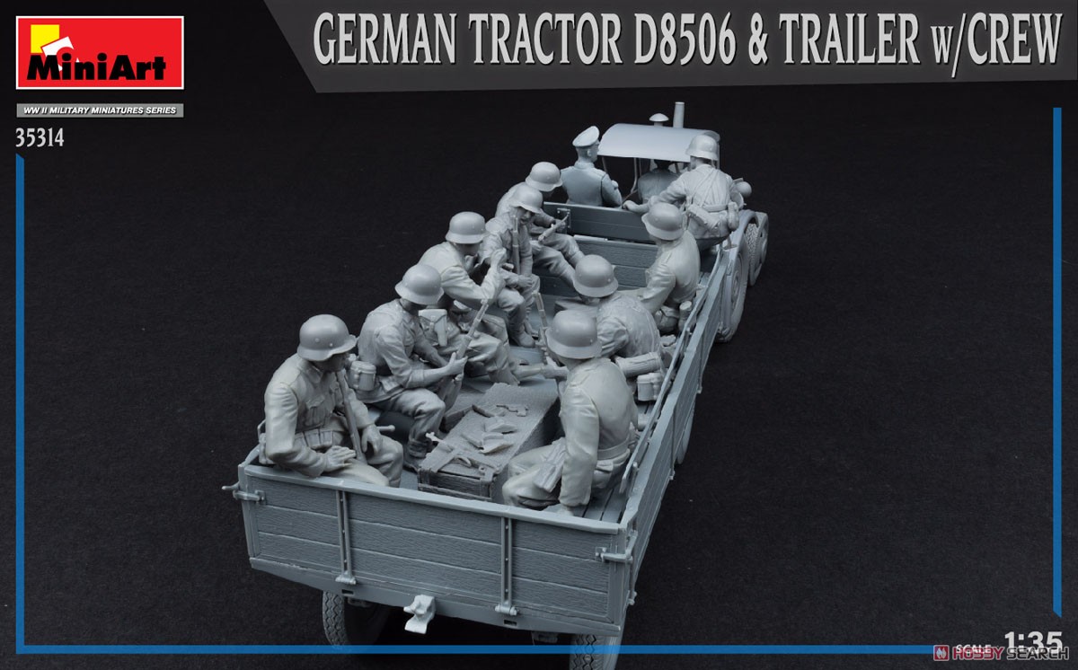 German Tractor D8506 & Trailer w/Crew (Plastic model) 商品画像3