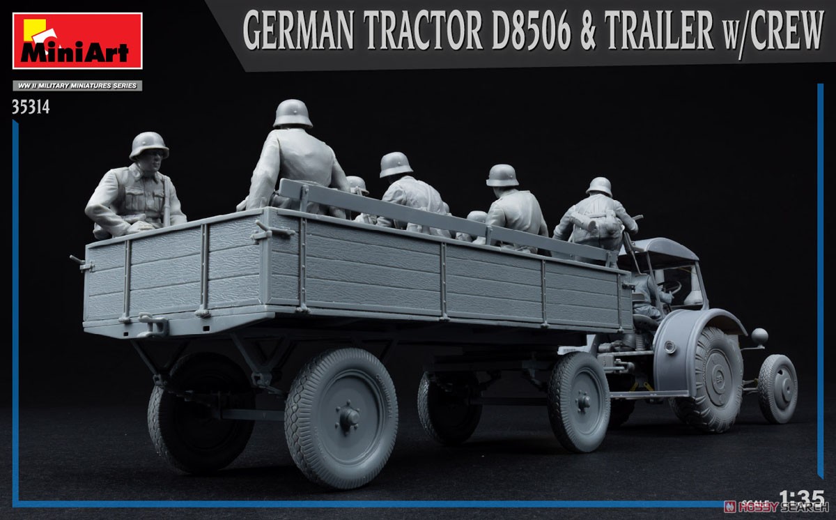 German Tractor D8506 & Trailer w/Crew (Plastic model) 商品画像4