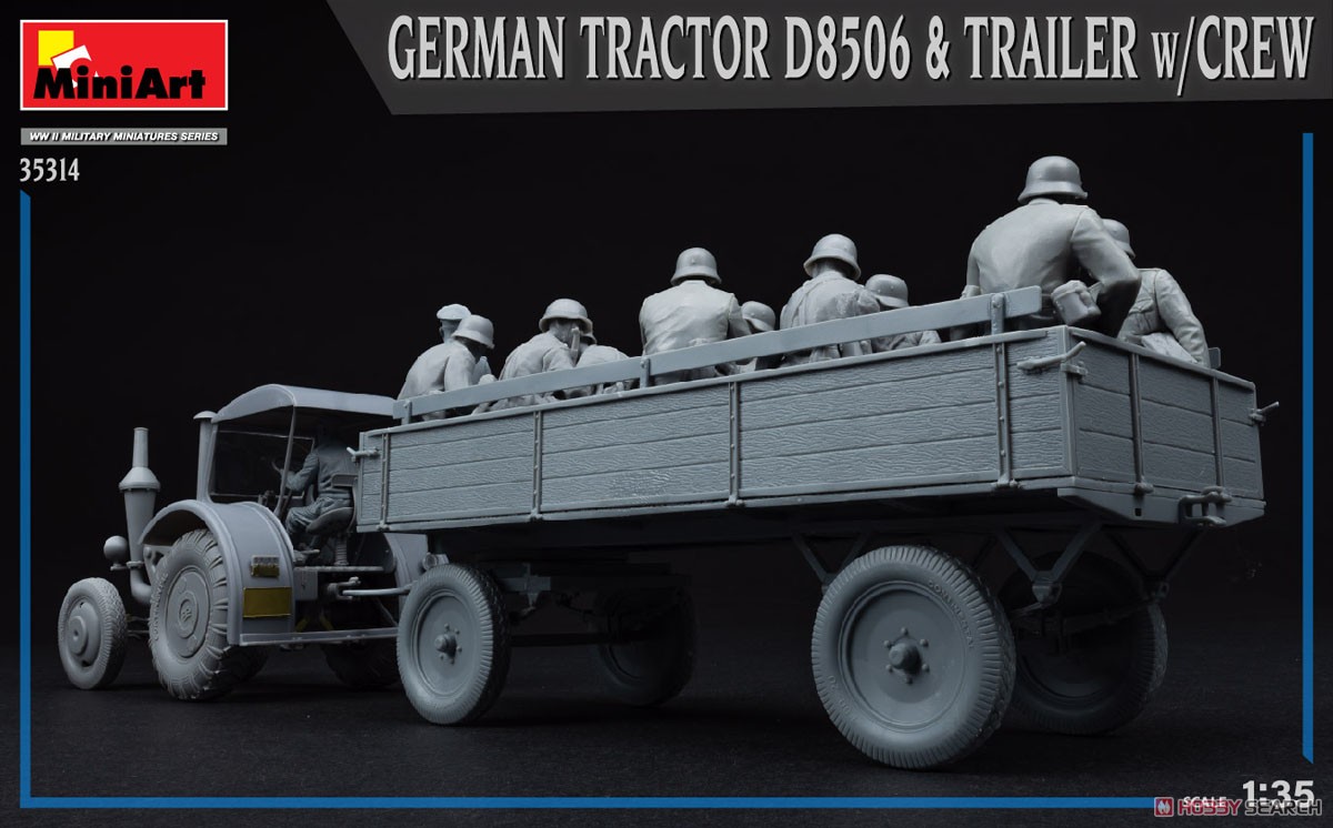 German Tractor D8506 & Trailer w/Crew (Plastic model) 商品画像5