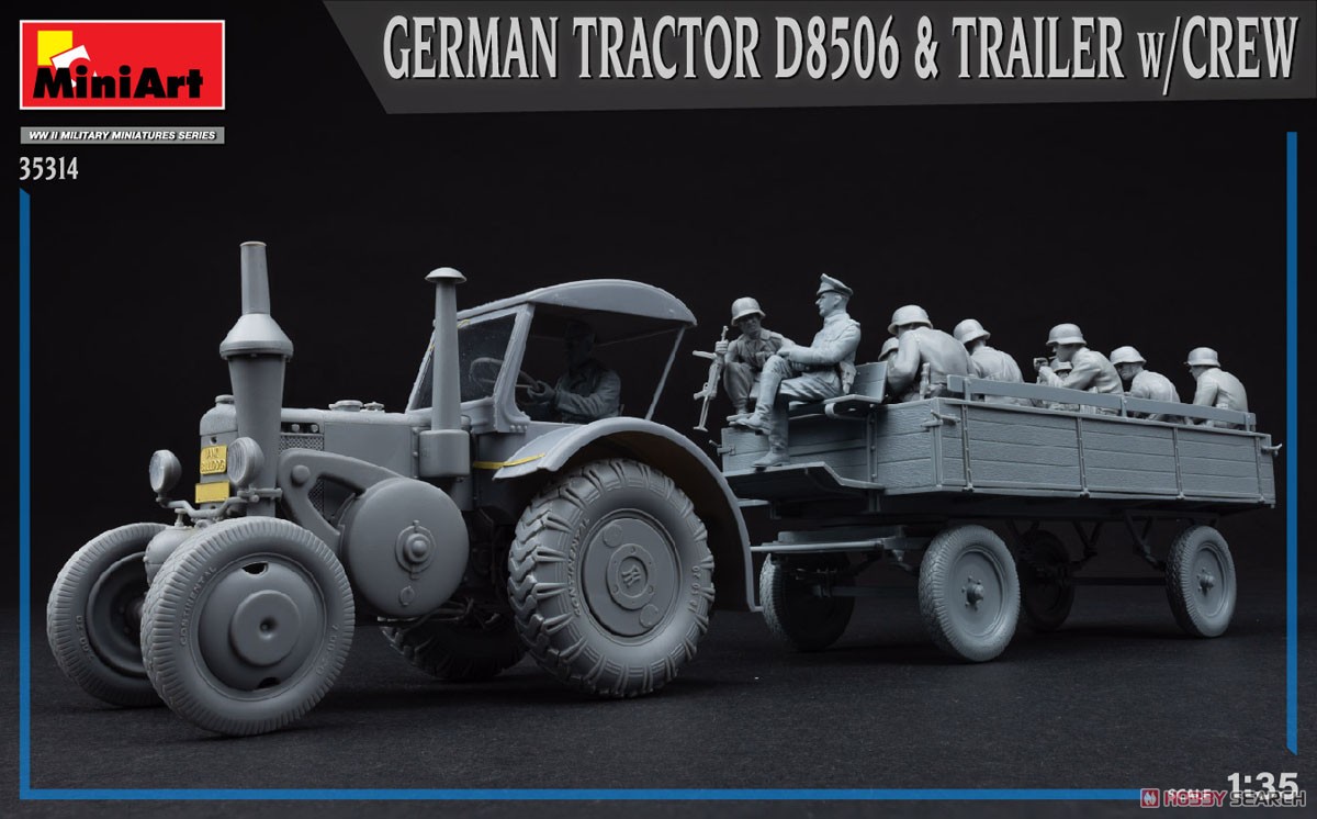 German Tractor D8506 & Trailer w/Crew (Plastic model) 商品画像6