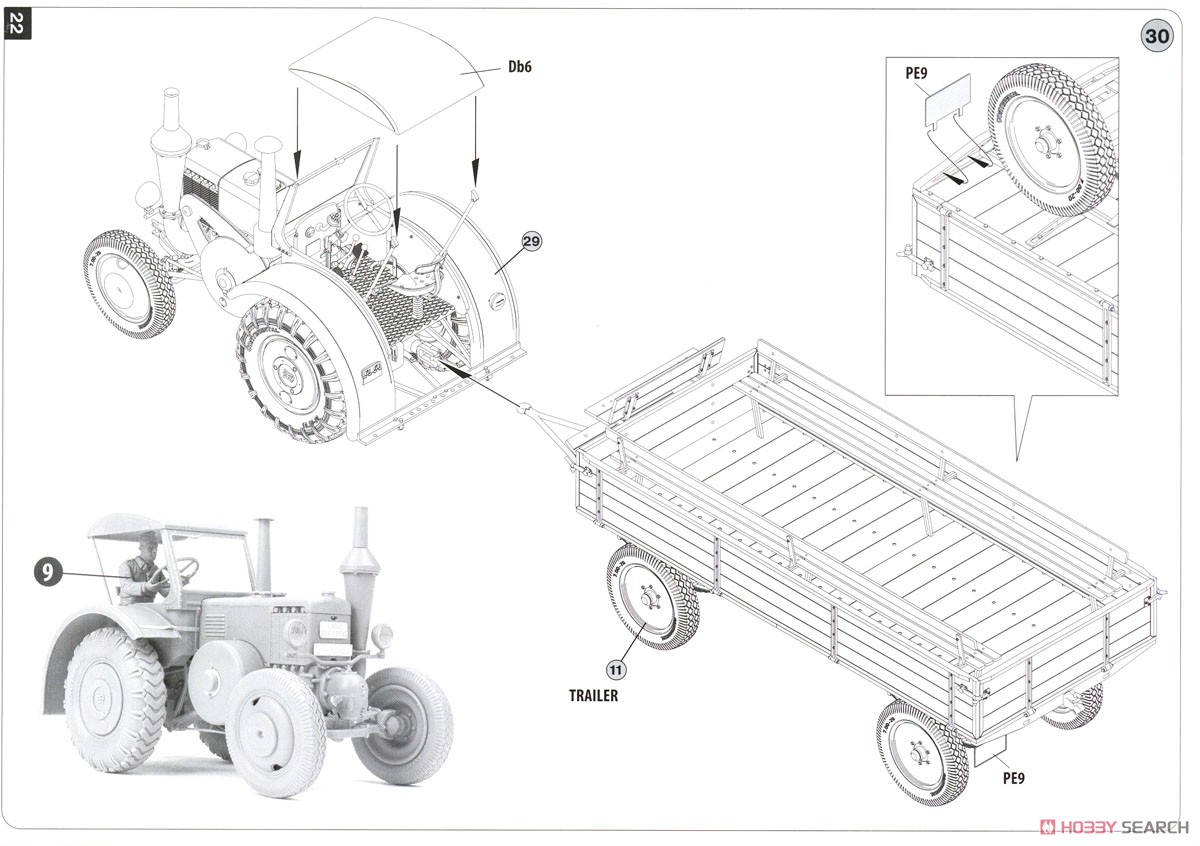 German Tractor D8506 & Trailer w/Crew (Plastic model) 設計図15 Modal