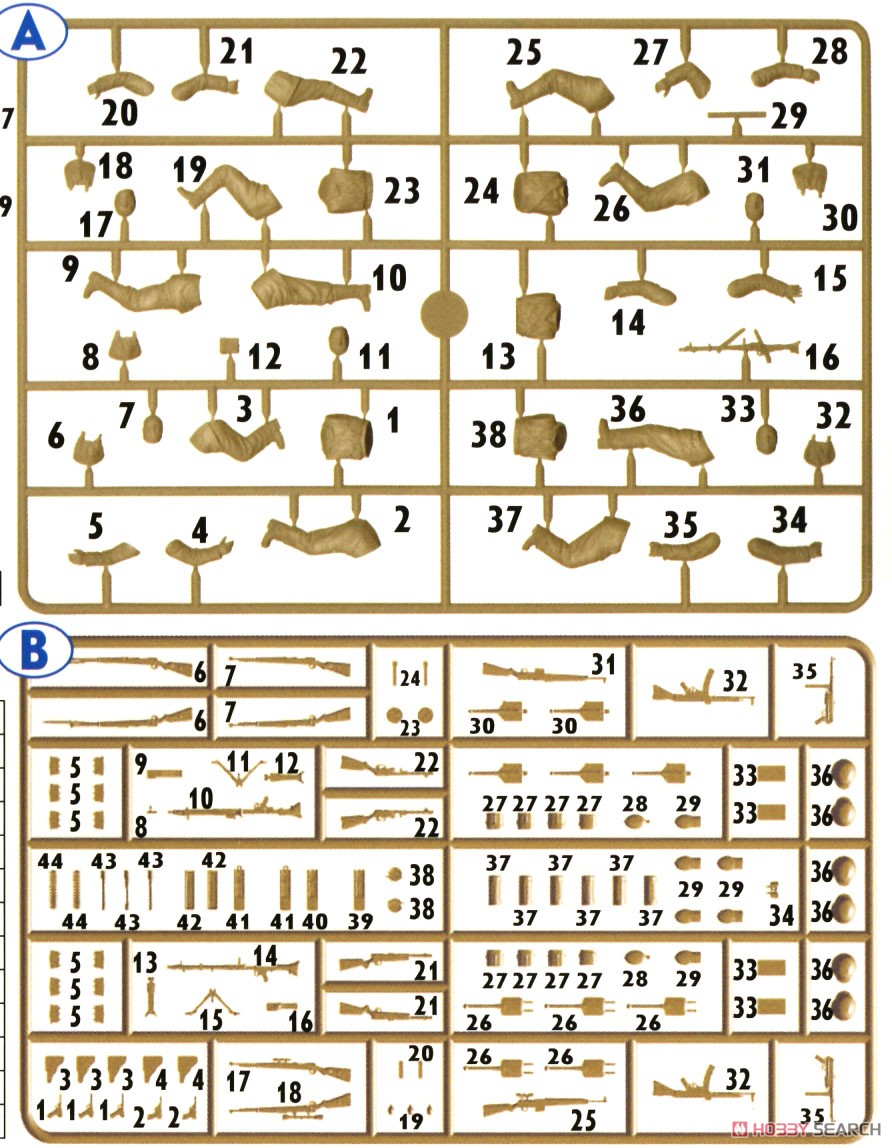 独・機関銃チーム5体・冬季迷彩服1944秋冬+小火器 (プラモデル) 設計図2