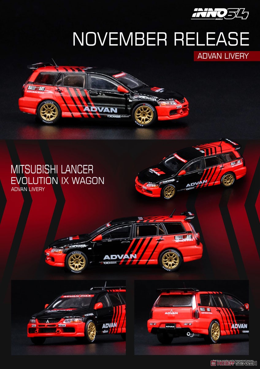 三菱 ランサー エボリューション IX ワゴン `ADVAN` Livery With RaceCar Interior (ミニカー) その他の画像1